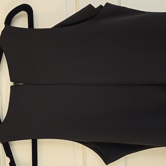 Banana Republic Black Asymmetrical Flounce Dress Scuba Midi Size 12 NWT - Picture 12 of 14